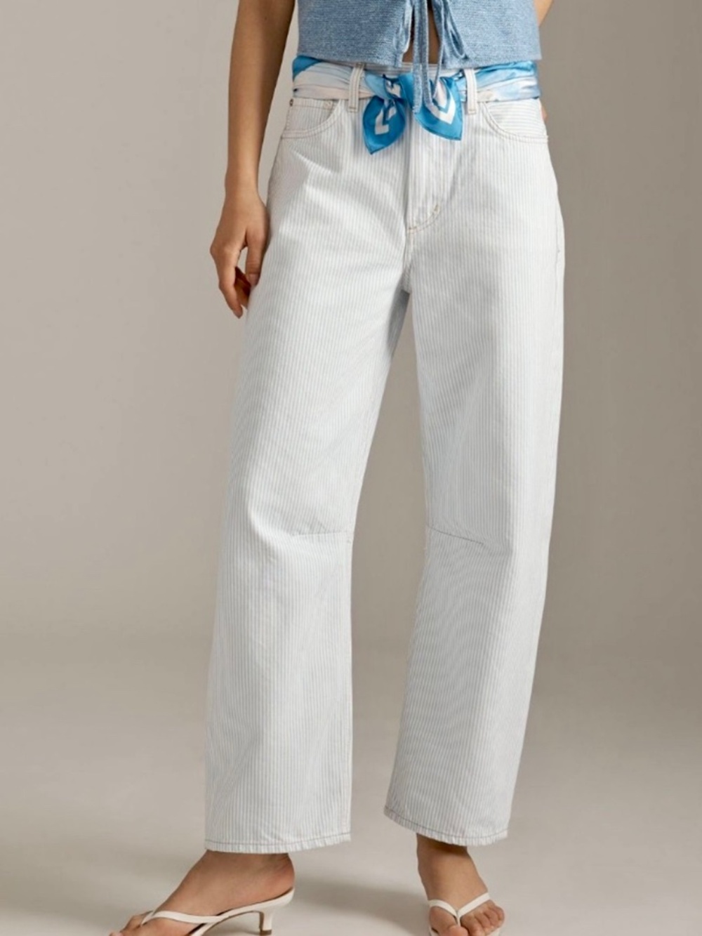 CITIZENS OF HUMANITY Miro  High Rise Barrel Jeans in Marine Stripe - 29